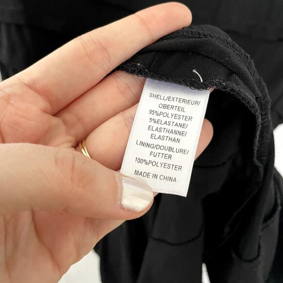 Adrianna Papell LBD black dress asymetric flutter sleeveless career size 4 - Picture 4 of 7